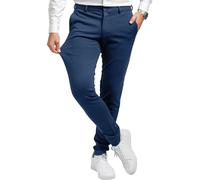 Performance Pants Pantaloni da uomo eleganti slim fit da uomo, elasticizzati, comodi e pratici, per il lavoro e il tempo libero, comodi pantaloni in tessuto da uomo, Blu insegna, 34W x 34L