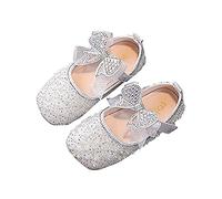 Performance Scarpe da ballo per ragazze con perline strass effetto lucido per piccole principesse, argento, 27.5 EU