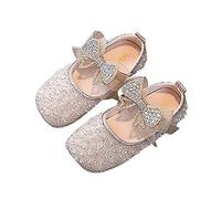 Performance Scarpe da ballo per ragazze con perline strass ornamenti lucidi eleganti scarpe per bambini per piccole principesse, gold, 27 EU