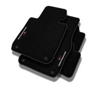 PERFORMANCE Tappetini tappetini auto in velluto personalizzati destinato a Ford Focus IV dal 2018 - Premium, Traforato, nero, rosso e giallo -Ricamo CNC preciso, piping traforato di design, accessori