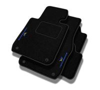 PERFORMANCE Tappetini tappetini auto in velluto personalizzati destinato a Ford Focus IV dal 2018 - Standard, Traforato, blu e giallo -Ricamo CNC preciso, piping traforato di design, accessori per aut