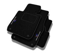 PERFORMANCE Tappetini tappetini auto in velluto personalizzati destinato a Ford Puma dal 2019 - Standard, Traforato, blu bianco rosso -Ricamo CNC preciso, piping traforato di design, accessori per aut