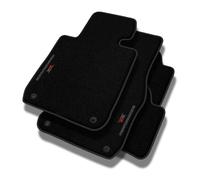 PERFORMANCE Tappetini tappetini auto in velluto personalizzati destinato a Peugeot 208 I 2012-2019 - Premium, Traforato, rosso-grigio -Ricamo CNC preciso, piping traforato di design, accessori per aut