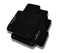 PERFORMANCE Tappetini tappetini auto in velluto personalizzati per Renault Clio V ab 2019 - Standard, Traforato, nero, rosso e giallo -Ricamo CNC preciso, piping traforato di design, accessori per aut