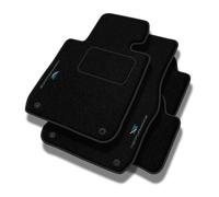 PERFORMANCE Tappetini tappetini auto in velluto personalizzati per Tesla Model S ab 2012 - Standard, Traforato, Ciano, bianco e verde -Ricamo CNC preciso, piping traforato di design, accessori per aut