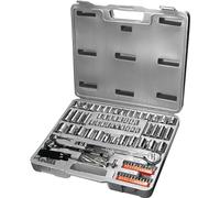 PERFORMANCE TOOL W1198 SAE/Metric 100 Pezzi Socket (1/4", 3/8" e 1/2" Drive) e Set di Punte, 100 Pezzi Socket & Bit