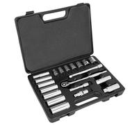Performance Tool W38301 19 Piece 3/20,3 cm Drive SAE e metriche 6 punti socket set con cricchetto, W38911