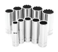 Performance Tool W38700 10-piece 3/20,3 cm Drive 12 Point Metric Deep socket set, W38600