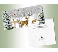 PERFORMING ARTS ® Cartoline di Natale in scatola con motivo a animali invernali lunghi e non fiocchi glitterati, con disegni interni a colori (14 biglietti glitterati, 14 buste)