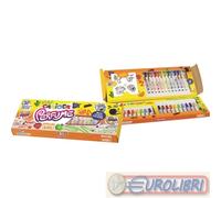 CARIOCA Astuccio XXL Pastel | Astuccio Grande a Tracolla con Matite Colorate e Pennarelli, Astuccio 2 Zip Scuola Elementare e Media con Materiale Scolastico e Album da Colorare, Verde, 72 Pezzi