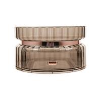 Perfume Storage Stand Rotating Cosmetics Organizer Space Saving for Bedroom Round Base Grey 9.82X9.82X5.74in 1Pack