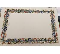 pergamena diploma - cornice floreale - 24x33 - 10 pezzi - seppia