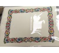 pergamena diploma - A3 - cornice floreale - 5 pezzi - semi trasparente - bianca
