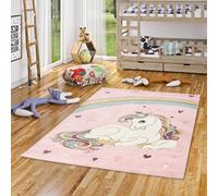 Pergamon Maui Kids - Tappeto Bambini - Unicorno Rosa Pastello Multicolore - 5 Dimensioni