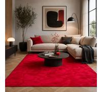 Pergamon Pearl - Tappeto in pelle sintetica di lusso super morbido - Rosso