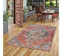 Pergamon Vintage Zoe - Tappeto di Design - Oriente Classico Rosso Blu - 5 Dimensioni