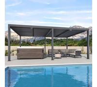 Pergola 7,39 x 3,68 m - Doghe regolabili in alluminio 27,19 m² - Moderna tenda da giardino grigia per patio e terrazza - elegante baldacchino esterno
