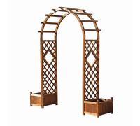Pergola ad arco da giardino con fioriere integrate, pergolato in legno con fioriere laterali, per piante rampicanti, decorazione da giardino all'aperto (altezza 247 cm)