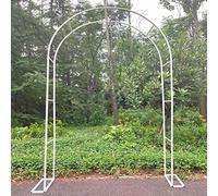 Pergola ad arco da giardino in metallo robusto, per decorazione di nozze, arco per rose bianche, supporto ideale per piante rampicanti, larghezza 140 x altezza 230 cm, per valorizzare il paesaggio