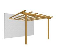 Pergola Addossata 2.5x2.5 in Legno Gazebo da Giardino Tettoia Pergolato Terrazzo