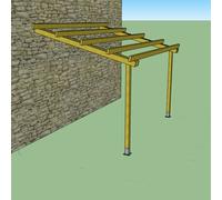Pergola addossata 3x3 in legno trattato con ferramenta zincata inclusa