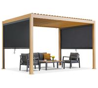 Pergola autoportante per terrazze Lagos 3x4 con tapparelle laterali Garden Point in legno da 3 m - antracite
