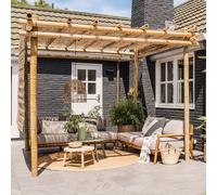 Pergola Bambù Legno Giardino Padiglione Terrazza Graticcio IN 2 Colori+2 Misure