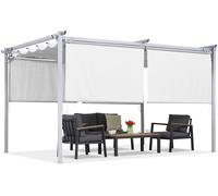 Pergola bianca da terrazza con tende a rullo La Palma 3x4 Garden Point