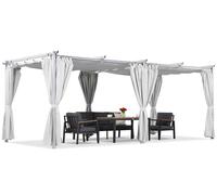 Pergola bianca da terrazzo La Palma 3x6m con tende Garden Point