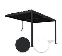 Pergola bioclimatica 3x2.5 mt. addossata in alluminio con lamelle frangisole orientabili