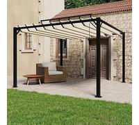 Pergola Bioclimatica 3x3m, Tetto a Lamelle Regolabile in Alluminio e Tessuto, Gazebo da Giardino, Gazebo da Spiaggia, per Terrazzo e Piscina, Colore Crema, 3x3x2.25 m