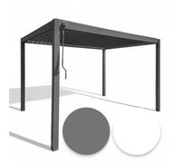 Pergola bioclimatica 3x4 in alluminio con doppia lamella frangisole orientabili e resistenti a tutte le intemperie