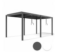 Pergola bioclimatica 7,8x4 mt. in alluminio con lamelle frangisole orientabili e sistema di drenaggio