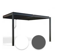 Pergola bioclimatica in alluminio 3x4 mt addossata a parete con lamelle frangisole
