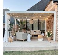 Pergola bioclimatica in alluminio, 4,24 x 3 m, con feritoie regolabili, 12,72 m², pensilina da giardino per patio e terrazza, elegante design bianco