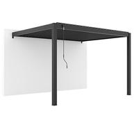 Pergola Bioclimatica In Alluminio Inclinata 12m² - 3x4m - Grigio Antracite - 29 Lamelle Orientabili 90° - Manovella Fornita