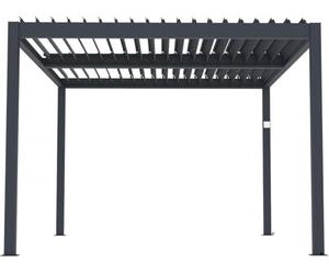 Pergola bioclimatica motorizzata a led "Windsor" in alluminio 3 x 4 - Grigio