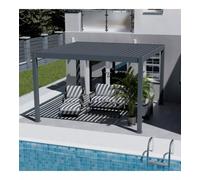 PERGOLA BIOCLIMATICA MOTORIZZATA OMBRÉA "ELMO" IN ALLUMINIO ANTRACITE 403X403...