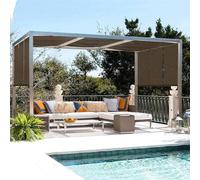 Pergola Canopy Sail Shade Garden Tende da giardino Rettangolare Multifunzionale Tenda Ombra Rettangolare, Mesh Traspirante Ombra Giardino/Balcone/Cortile, Dimensioni Personalizzabili, Marrone-3.0x3.0m