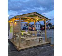 Pergola Carport in legno 300x400 cm, in pino impregnato, Made in Italy