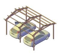 Pergola Carport in legno 400x550 cm, in pino impregnato, Made in Italy