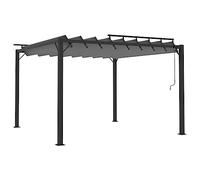 Pergola con tetto a lamelle, 3 x 3 m, antracite, in alluminio e tessuto, resistente all'acqua e allo sporco, tetto a lamelle regolabile, ideale come gazebo da giardino, tetto per terrazza