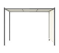 Pergola con Tetto Regolabile Bianco Crema 3x3 m in Acciaio