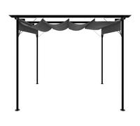 Pergola con Tetto Retrattile Antracite 3x3m in Acciaio 180 g/m²