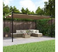 vidaXL Pergola con Tetto Retrattile Tortora 395x292x230 cm
