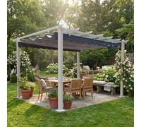 Pergola da Esterno in Alluminio/Poliestere 3x4 mt Tortora - Athens VivaGarden