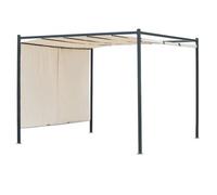 Pergola da Giardino 3x3 metri in Acciaio con Telo Scorrevole Retrattile in Polie