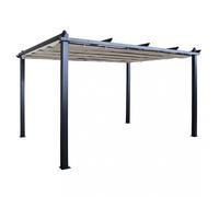 Pergola da Giardino 3x4 m in Alluminio Antracite Telo Beige