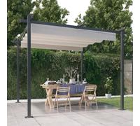 VIDAXL - Pergola Da Giardino Con Tetto Retrattile 3x3 M Crema