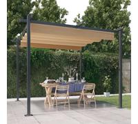 Pergola da Giardino con Tetto Retrattile 3x3 m Tortora